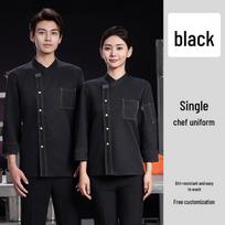 Quality Chef Uniforms: Autumn/Winter Long Sleeve Catering & Baking Workwear with Logo for Men & Women XL gray