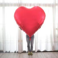 60Inch Love Heart Foil Balloon for Propose Parties Decoration Oversize Balloon Love Balloon for Valentine's Day Wedding Decor 60inch raudona