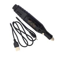 Portable Leather Edge Polisher USB Electric Burnishing Tool for Professional Leather Craft and Restoration black