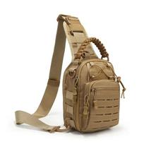 Tactical Sling Bag Pack Crossbody Shoulder Backpack EDC Assault Range Bag for Climbing Hiking Cycling Hunting Travel chaki