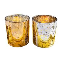 Galvanizavimo stiklinis žvakidė Individualūs stikliniai žvakidės Rožinio aukso galvanizuoti stikliniai žvakidės (orange,One Size) oranžinė