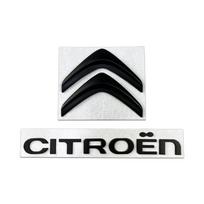 Metaliniai automobilio priekiniai, galiniai emblemos ženkleliai, vairo rato ženklelis Citroën C1 C2 C3 C4 C5 Elysee Picasso pakeitimui Logotipo priedai WP6 matinė juoda spalva