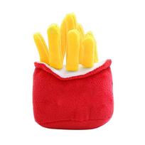Soft Plush Squeaky Dog Toy Cute Fast Food Dog Toy Fries Dog Toy  Indoor Pet Play Plush Food Dog Toy yellow