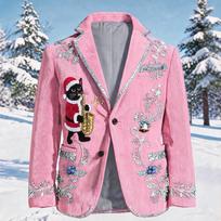 Men's Corduroy Jacket Casual Outerwear for Daily Wear XXL rožinė