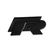 VW Polo Golf 4 5 3D Car Front Grille Emblem Side Rear Trunk Badge Valve Cap for VW Rline R Logo Polo Passat B5 B7 Golf 6 7 MK6 Jetta Touareg Bora 1pc black