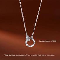 925 Sterling Silver Möbius Necklace - 2024 Trendy Clavicle Chain for Women, Luxurious Sweater Accessory brown