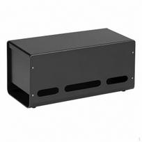 Metalinė kabelių valdymo dėžutė, vėdinamas laidų organizatorius su dangteliu, 1 l laisvai stovinti saugykla po stalu Matte Black gray