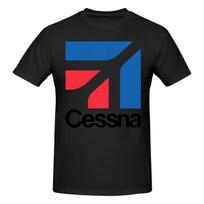 Cessna Logo Versatile Tshirt Japanesestyle Lazy Double Edging Tees M blue