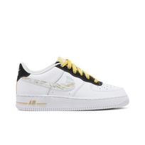 Nike Air Force 1 '07 LV8 Grade School 'Gold Links Zebra Print' (Unisex) White / Saturn Gold / Black / Photon Dust Kids' Skateboarding Shoes 37.5 white