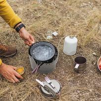 Ultralight Titanium Camping Stove Windscreen Windproof Plate Camping Stove Wind Screen  Hiking 15cm gray