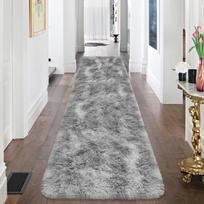 Dažymo technika „tie-dye“ pliušinis koridoriaus kilimas minkštas purus svetainės kilimas skalbiamas neslystantis miegamojo bendrabučio grindų kilimėlis namų dekoras 40x120cm 16x47inch gray