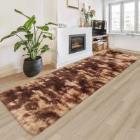 Dažymo technika „tie-dye“ pliušinis koridoriaus kilimas minkštas purus svetainės kilimas skalbiamas neslystantis miegamojo bendrabučio grindų kilimėlis namų dekoras 40x120cm 16x47inch kava