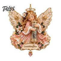 Kalėdinis pinigų laikiklis papuošalas Angelas Pinigų kabinamas papuošalas, Akrilinis pakabukas dovanų dėžutei, eglutei, šventinė dekoracija, Šventinis sezoninis atminimo daiktų laikiklis F beige