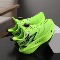 Children's athletic shoes, girls' running shoes2026New lightweight and breathable running shoes for girls, featuring shock absorption and a button 30 fluorescencinė žalia spalva