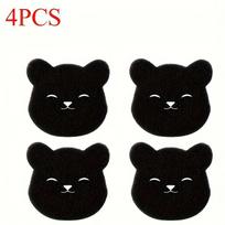 4pcs Reusable Pet Washing Sponges, Non-Electric Lint Remover, Durable & Easy to Clean, with Fur & Hair Catcher for Washing Machine, for Pet Owners black