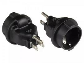Maitinimo kištuko adapteris Good Connections PA-4502S, USA Type B į Type F (CEE 7/3), juodas