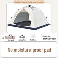 Automatic Folding Camping Tent: Thickened, Rainproof, Sunproof, Quick Setup for Outdoor Overnight Use 2-3 Person (Large) Size: 210*150*120cm white