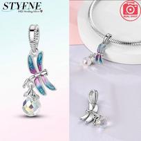 Charm Bead Charms copper Dreamy Colorful Dragonfly Crystal Pendants Compatible With Charm Bead Charms Plata Authentic Bracelets Bead Charms Women Jewe white