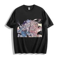Choujikuu Kaguya-hime Trio Hug T-Shirt - Group Embrace Design Unisex Tee S gray