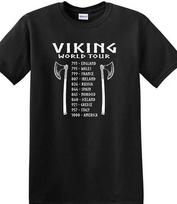 Viking World Tour T shirt Tee Nordic Norse Odin Thor Loki Valhalla XS black