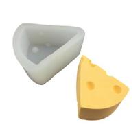 Cheese Shape Silicone Mold Non-Stick Easy-Release Fondant Cake Mold Food-Grade Tray for Chocolate Ice Cubes G gray