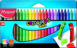 Vaškinės kreidelės MAPED ColorPeps, 24 spalvos