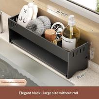 Under Sink Kitchen Storage Rack Multi-Purpose Rag Drain Holder Moisture Proof Organizer for Kitchen Cleaning Tools A14 white