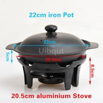 Hot pot base Alcohol stove hotpot Japanese style dry pot Non stick dry pan Aluminum alcohol furnace base Alcohol heated iron pot gray