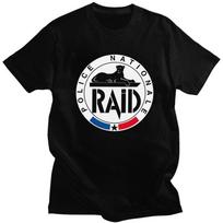 Cool France RAID French Police T Shirt Men Short Sleeve 100% Cotton T-shirt Casual Tees Tshirts L white