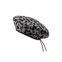 Leopard print beret children autumn and winter literary and simple bud hat niche retro personalized casual painter hat M（56-58cm）