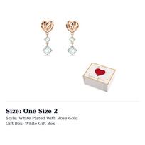 Swarovski Earrings Women's White Rose Gold Tone Plated 5517942 One Size 2 rožinio aukso spalvos