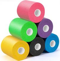 Pack of 6 multicolored pre wrap athletic tapes for soccer hair pre wrap sports tape for soccer pre wrap foam tape pink black blue purple green pink