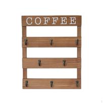 Wall Mounted Mug Rack Drying Shelf Mugs Cups Organizer Easy to Clean Bottles Hook Wooden brown