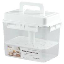 Sandarus 4L fermentacijos agurkų stiklainis su presavimo plokšte, daugkartinis virtuvės indas naminiams agurkėliams, kimči, raugintiems kopūstams konservuoti one size white