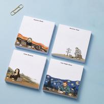 Sticky Notes Creative Art Pattern 4 Pack 200 Sheets 75x75mm Decorative Notepads for Diary Scrapbooking Gift Office Home 4pcs white