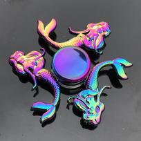 Rainbow Metal Fidget Spinner Toys Stainless Steel Bearing High Speed Stress Relief Spinner Adhd Anxiety Toys For Adult Kid black