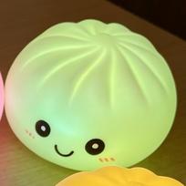 Led Bun Squishy Glowing Stress Ball Light-Up Bubble Spitting Realistic Steamed Aesthetic Desk Decor