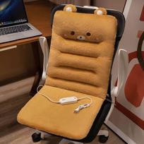 Žiemos šildoma biuro sėdynės ir nugaros pagalvėlė - pliušinis komfortas bendrabučio kėdėms Upgraded: 95x40 cm (Heated, includes heating pad)