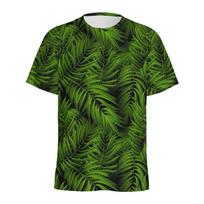 Tropinė palmė Havajų rašto marškinėliai vyrams Augalai Lapas 3D spausdinti marškinėliai Vasariniai trumpos rankovės Streetwear apvalios apykaklės marškinėliai 5XL black