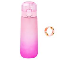 750ml Sports Water Bottle with Flavour Pod Air Flavored Drinking Bottle Fruit Infuser Water Bottle for Outdoor Camping Travel pink