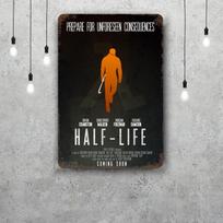 HalfLife Alyx Senoviniai Metaliniai Skardos Ženklai Plakatai Dekoras Retro Metalinė Plokštelė Sienos Menas Dekoras Garažui Barui 20x30cm（7.8x11.8inch） black