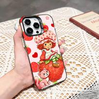 s-Strawberry Shortcake Phone Case For iPhone 17,16,15,14,13,12,11 Plus,Pro Max,XS,Colored silver phone case iPhone17PRO beige