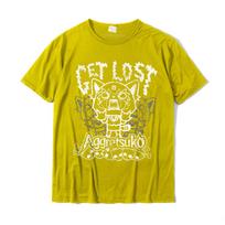 Aggretsuko Get Lost Rage Tee Shirt Top TShirts Tops T Shirt Prevalent Cotton Europe Normal Unisexs Plus Size 4XL gray