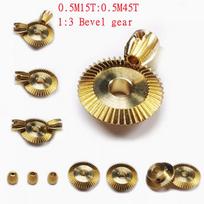 1set 0.5M  1:3 Brass Bevel Gear 15T:45T 90 Degree Transmission  brass Copper bevel Gear 15TB4mm X 45TB5mm beige