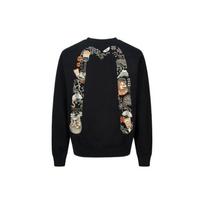 Evisu FW23 Kumadori Daruma Large M Print Logo Round Neck Pullover Long Sleeve Sweatshirt Men sweatshirt Black 2EAHTM3SW1080RXCT XL gray