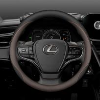 Leather Car Steering Wheel Cover for Lexus NX350 RX NX RX450h LX600 LBX ES NX250 ES350 RX350 RX350h 2021 2022 2023 2024 2025 PO8 black