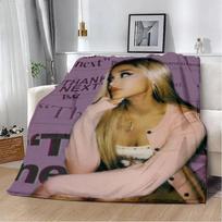2026 New Singer A-Ariana Grande Printed Blanket Picnic Blankets Warm Blanket Soft And Comfortable Blanket Home Travel Birthday G 130x150cm gray