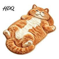 Quick Dry Door Mat Realistic 3D Sleeping Cat Plush Rug Soft Imitation Cashmere Foot Absorbent Floor Mat Non-slip Decorative Carpet for Home 50cm I beige