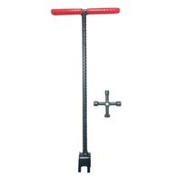 Heavy Duty Threaded T-Handle Wrench Sturdy Steel Valve Shut Off Spanner  Outdoor Backyard 16 inch