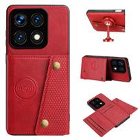Vintage Leather Card Holder Phone Case for Xiaomi 15T,14T,14T Pro Card Pockets Dual Snap Buttons Flip Wallet Shell Xiaomi 14T Pro raudona